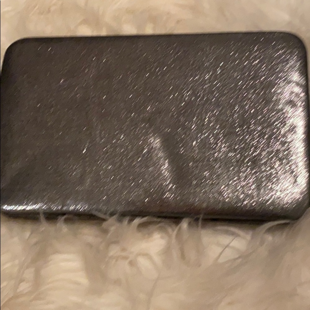 Clutch wallet - metallic charcoal gray